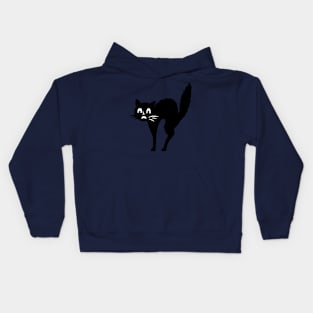 Black Cat holding on Funny Striped Cat emoji  - Classic Vintage Summer Kids Hoodie